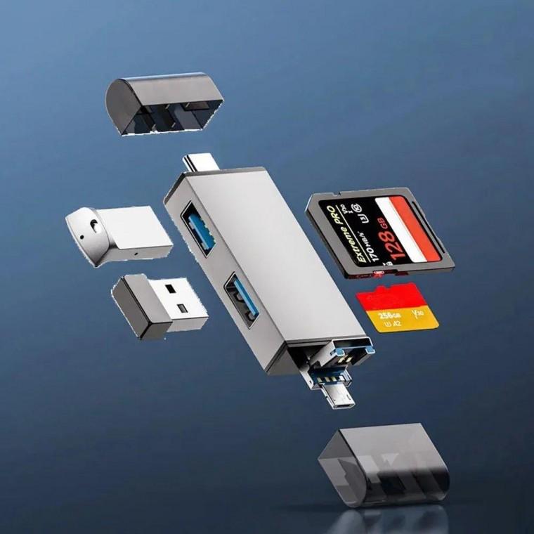 사이노텍 7in1 변환젠더 멀티 허브 듀얼모니터 확장 c타입케이블 USB