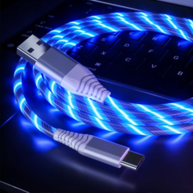 사이노텍 고속 충전 LED 케이블 USB C타입 LED케이블 이어폰젠더 C