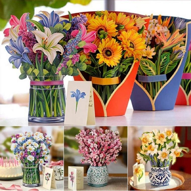 사이노텍 꽃편지 꽃 편지지 꽃엽서 감사 엽서 꽃다발 카드 기념일 생일카드
