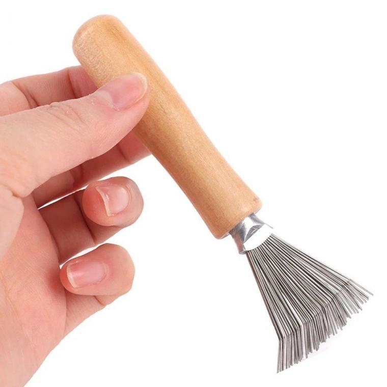 사이노텍 나무헤어브러시 머리카락 먼지 제거 브러쉬 세척 도구 롤빗 꼬리빗