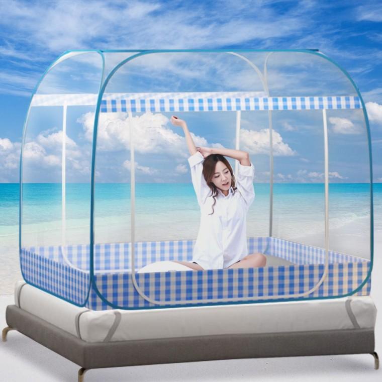모기장 튼튼한 침대 방충망 바닥 대형 사각 원터치 텐트 캠핑 캐노피 야외 접이식 1인용