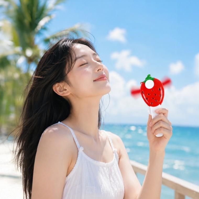 과일 디자인 휴대용 수동 손선풍기