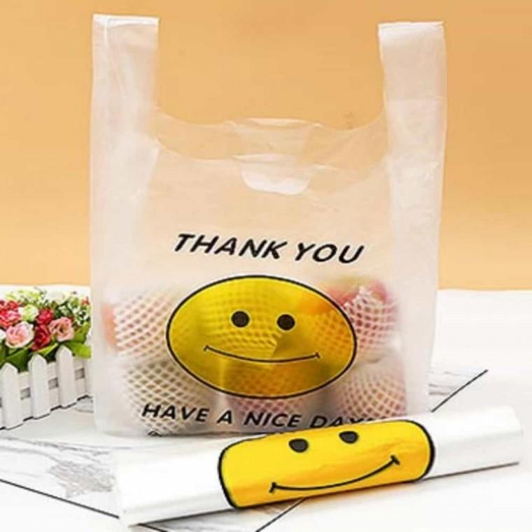포장 봉투 100매 33x51cm 배달비닐봉투 스마일봉투 포장비닐봉투 쇼핑봉투 비닐봉지