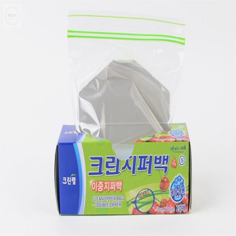 냉장냉동 크린랩 이중지퍼백 20매 15x10cm