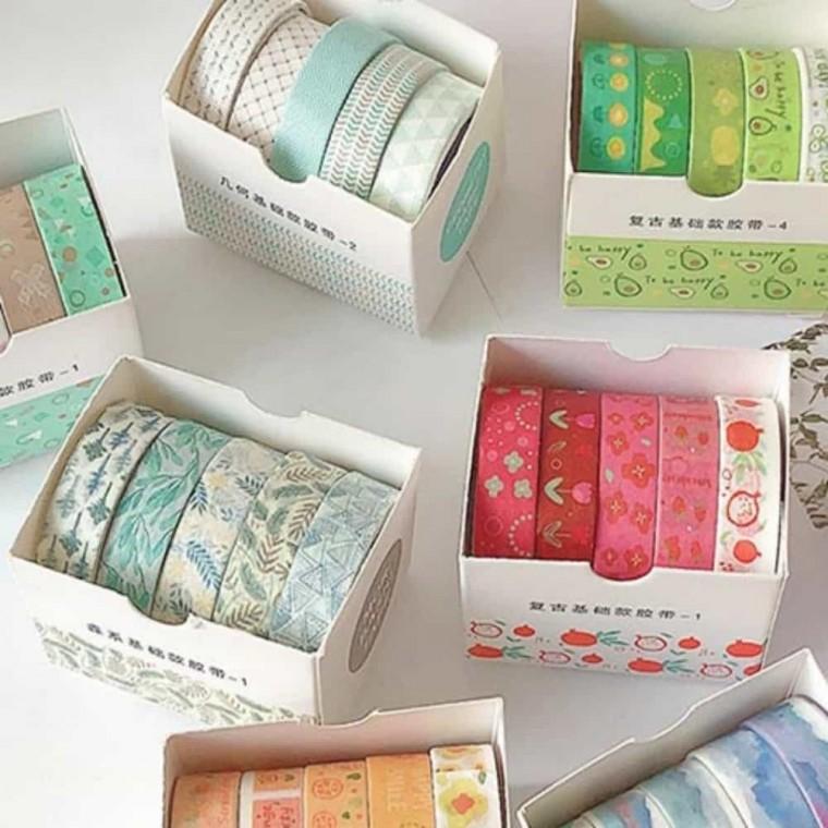 다꾸 마스킹 테이프 5p 색상테이프 라인테이프 다이어리테이프 디자인테이프 칼라테이프