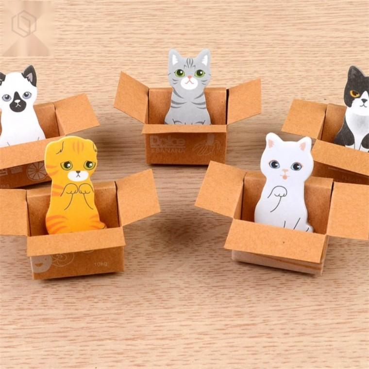 고양이 접착 메모지 귀여운메모지 접착메모지 동물메모지