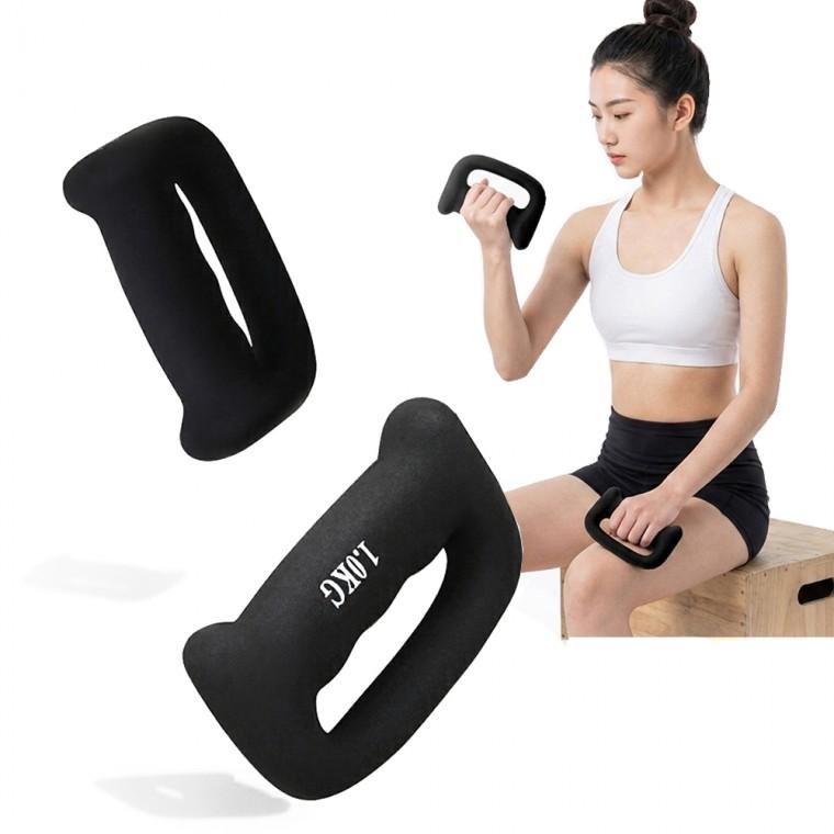 홈트러브 그립형 아령 덤벨 홈트 블랙 1kg 2개