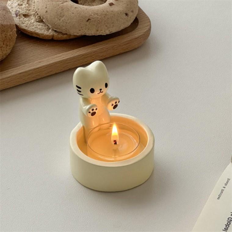 고양이 티라이트 촛대