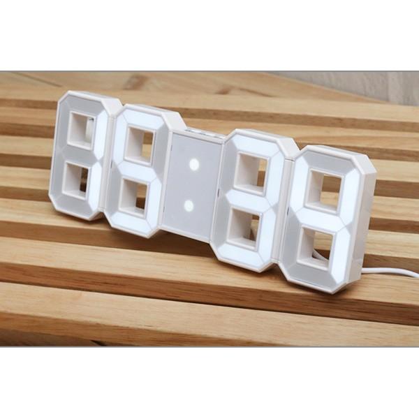 [도매포유]화이트 3D LED 디지털 알람시계 210 x 75mm