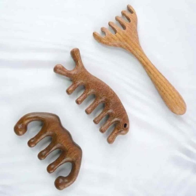헤어괄사 나무괄사 두피괄사 나무지압기 괄사 마사지기