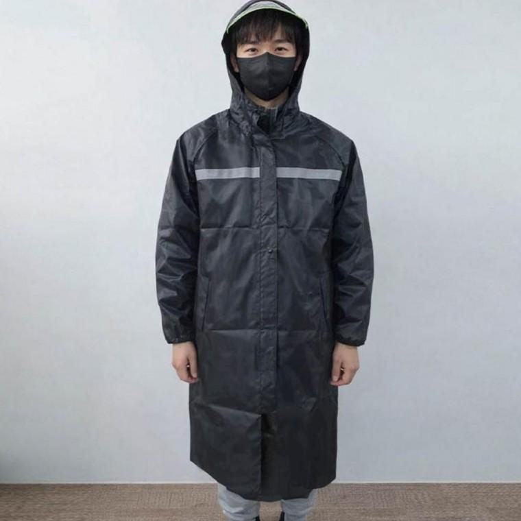 남여공용 캐주얼 방풍우비 방풍 야간 발광 반사 라인 버튼 여밈 후드 우비