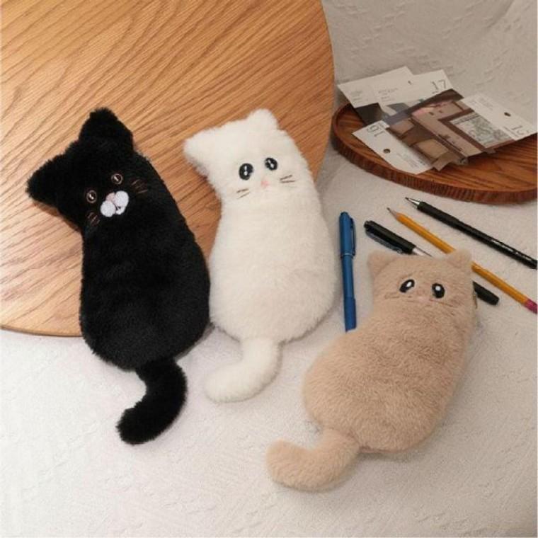 고양이 인형 봉제 필통 캐릭터 파우치 연필통 안경집 수납 케이스