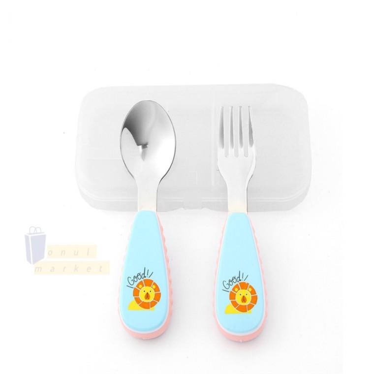 유아수저포크케이스 올스텐 어린이집 답례품수저포크 유아용 수저포크세트 블루 아기어린이집수저포크