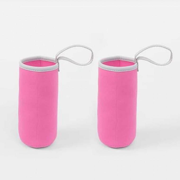 보온 보냉 손잡이 물병가방 케이스 생수 물통파우치 등산 어린이 물병주머니 360ml 2P 핫핑크 텀블러 휴대