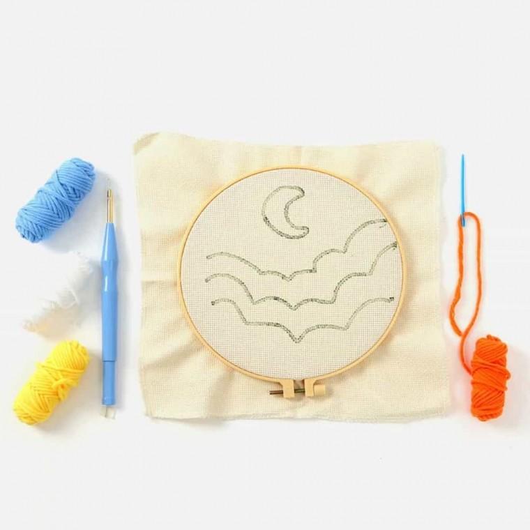 십자수패키지 펀치니들키트 펀치니들세트 DIY 도안 밤하늘 실십자수도안세트 자수배우기 펀치니들만들기diy
