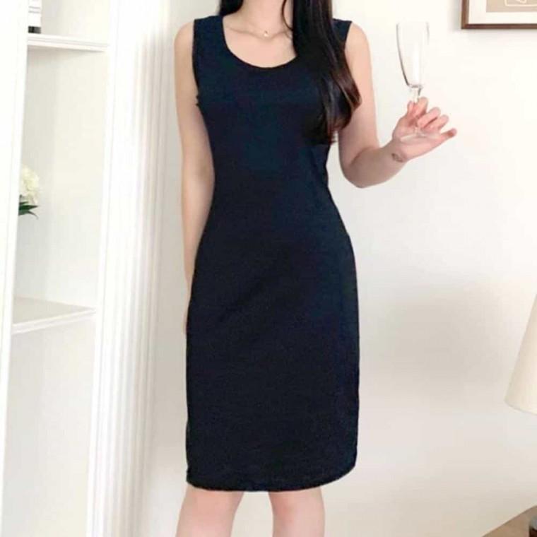나시 원피스 일자 이너슬립드레스 여성드레스 블랙원피스 베이직원피스 라운지원피스