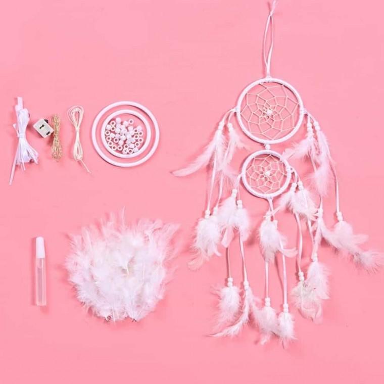 LED 드림캐치 DIY 키트 모빌만들기 모빌키트 드림캐쳐깃털 인테리어모빌 드림캐처만들기