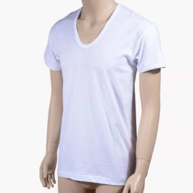 면 백색 U넥 반팔 T셔츠 남자반팔티 반팔티셔츠 남자런닝 남성런닝 남성반팔티