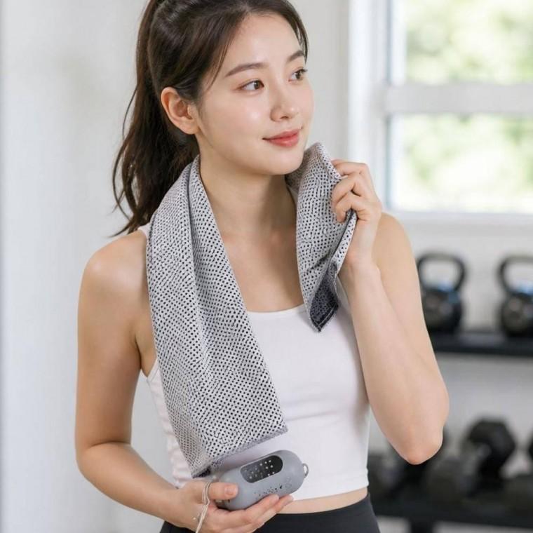 운동용 냉감 수건 땀흡수 건식 그레이 타월 타올 스포츠