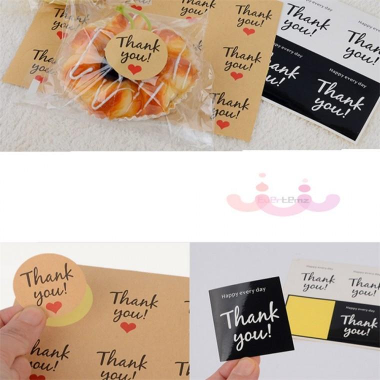 감사합니다 땡큐 THANK YOU 스티커 사각/원형 네임 선물포장답례품 생일답례