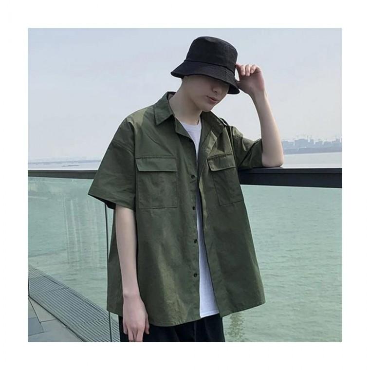 루미나D 남성 셔츠 베이직 데일리 포켓 주머니 반팔
