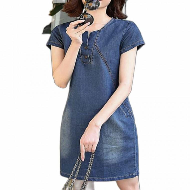 미니 청 스커트 이쁜원피스 예쁜원피스 캐쥬얼원피스 미니원피스 반팔원피스