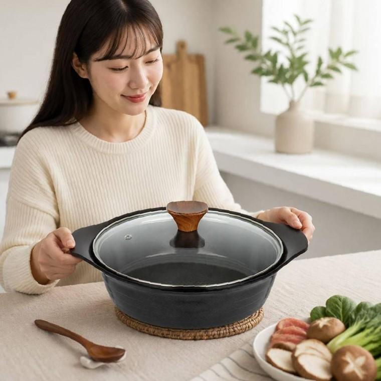 가스레인지 세라믹 전골냄비 통주물 찌개 인덕션 호환