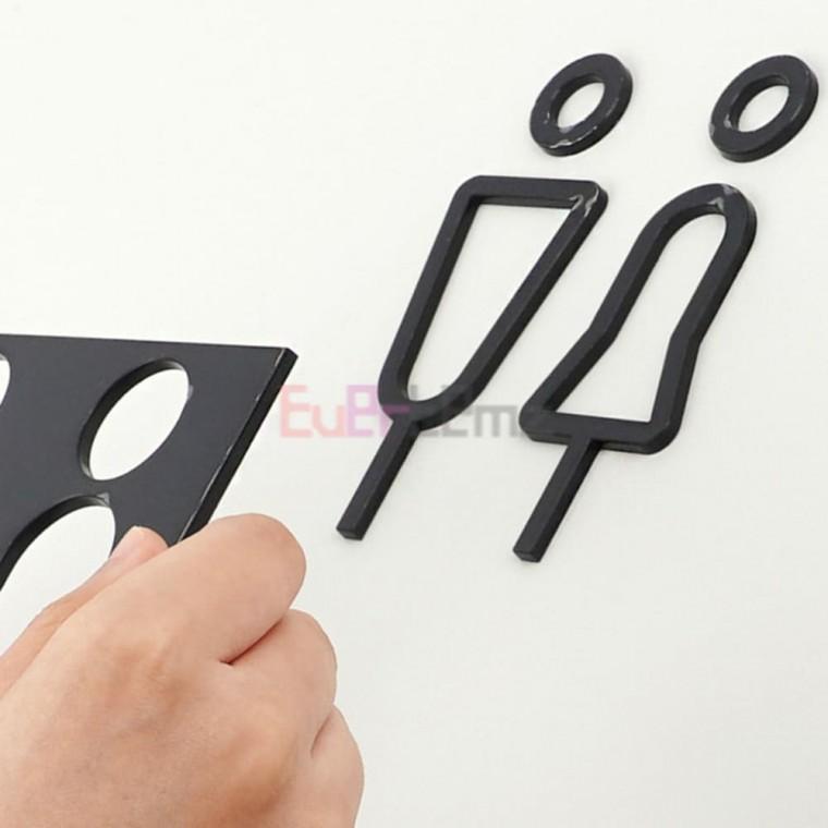 남여 입체사인 부착식 블랙 레터링 화장실표찰 사무실문패