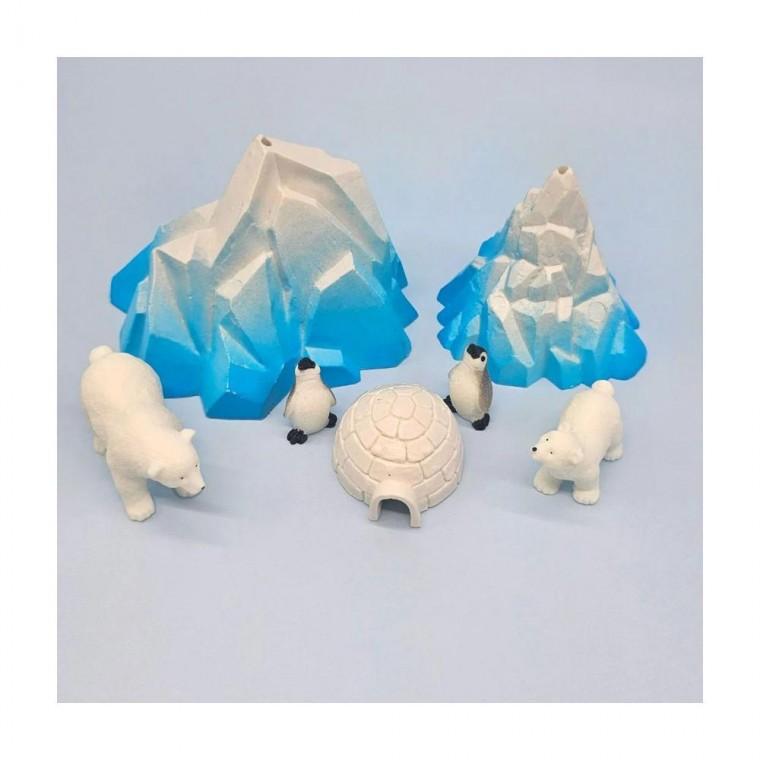 루미나D 빙산 북극곰 펭귄 이글루 피규어 자동차 장식