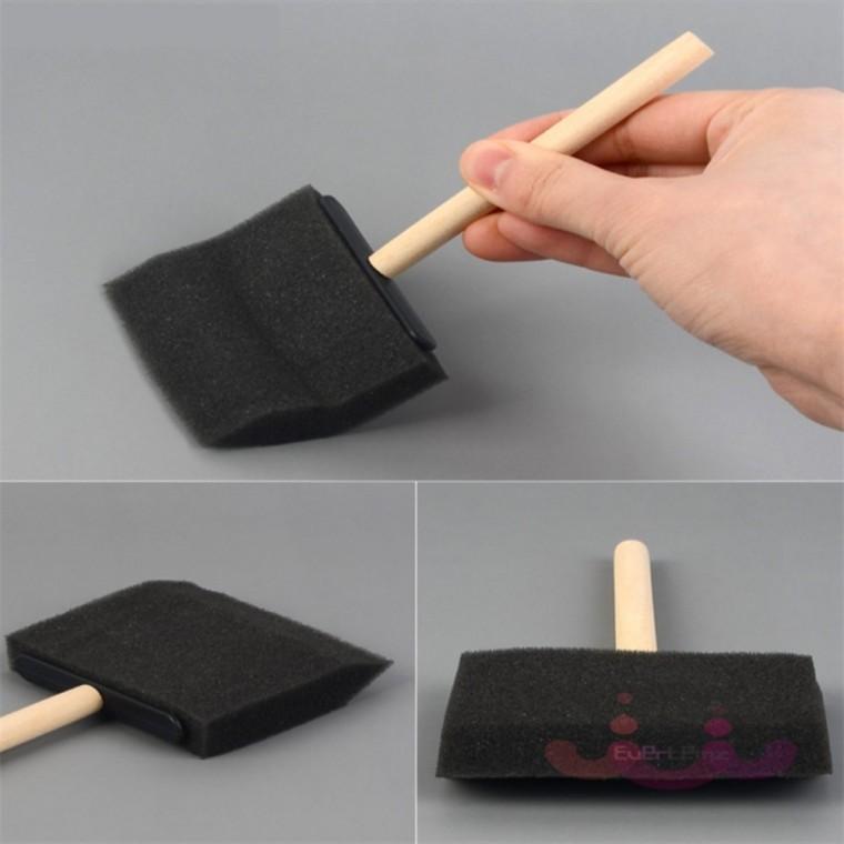 미술용 스펀지붓 스틱 폼브러쉬 7.5cm 스펀지브러쉬3호 붓자국없는페인트붓 유아스펀지붓