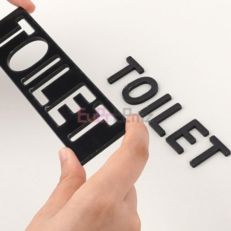 TOILET 입체사인 부착식 블랙 표지판 화장실문패 표지판스티커