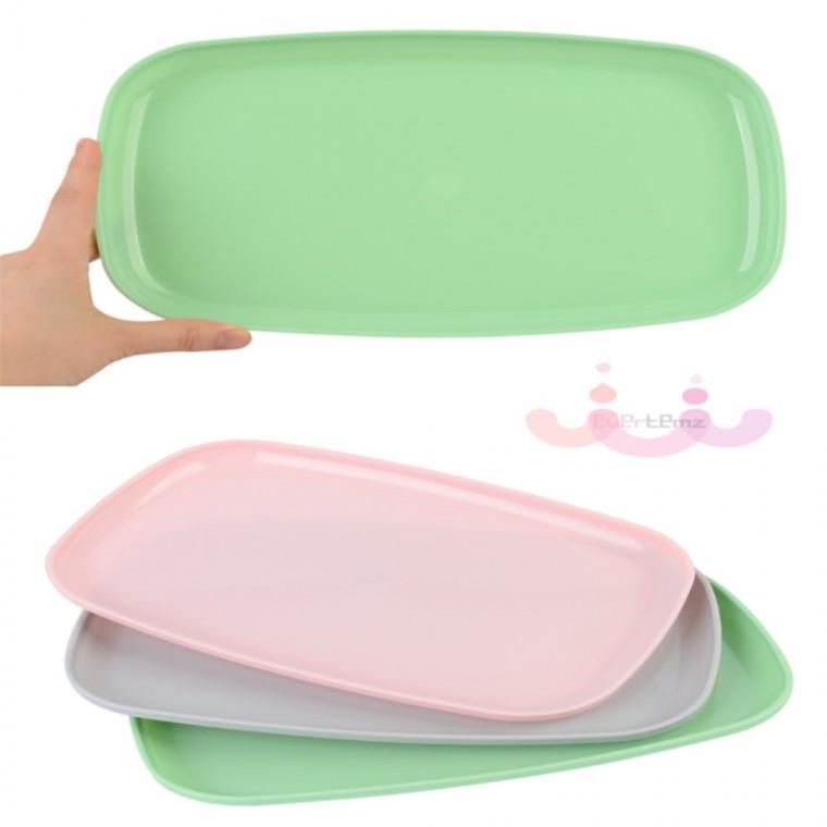 플라스틱 직사각 쟁반 대형 예쁜 서빙 파스텔