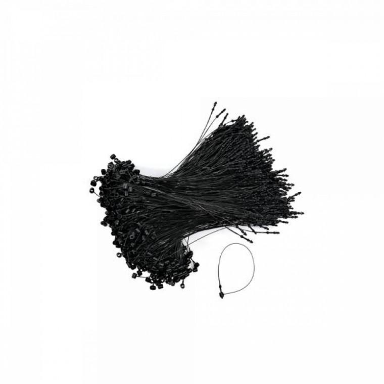 KP 블랙 택끈(중) 13cm (약1000개) 라벨 상표 택고리 실고리