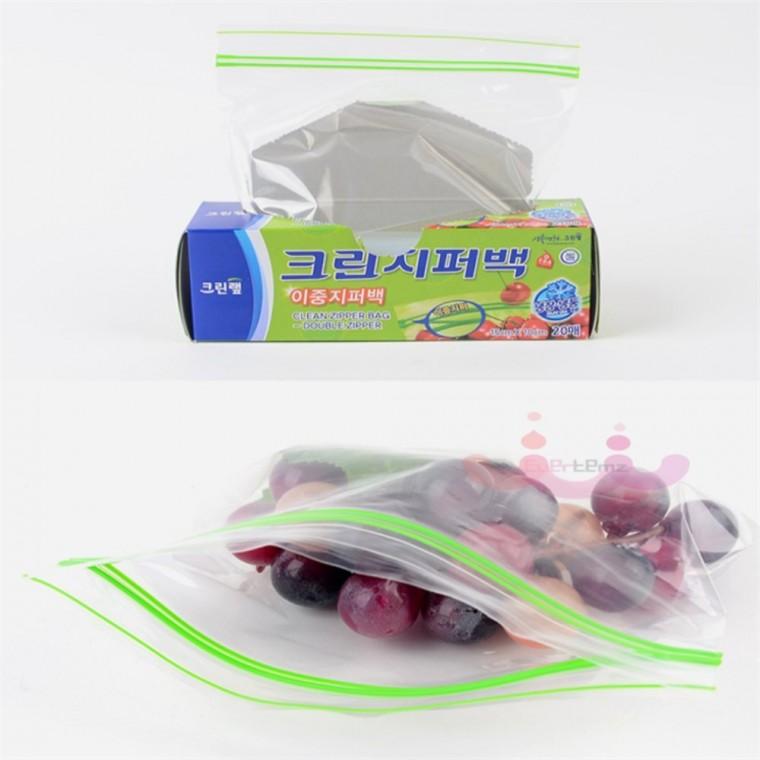크린랩 이중 지퍼백 소형 15x10cm 20매 이중지퍼백소형 지퍼백포장 미니지퍼백