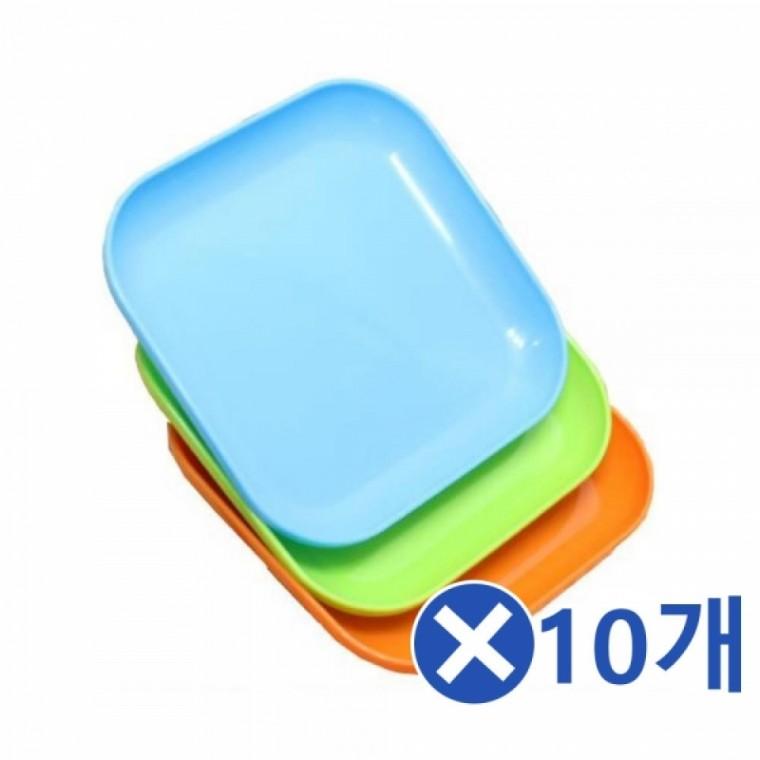 정사각형 쟁반 3Px10개 소형-색상랜덤 과일쟁반
