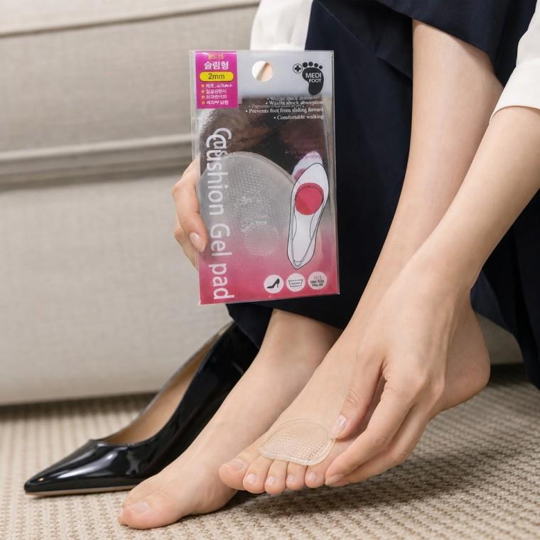 투명 젤쿠션 하이힐패드 발바닥 뒤꿈치 압박완화 구두착용 부착형 패드