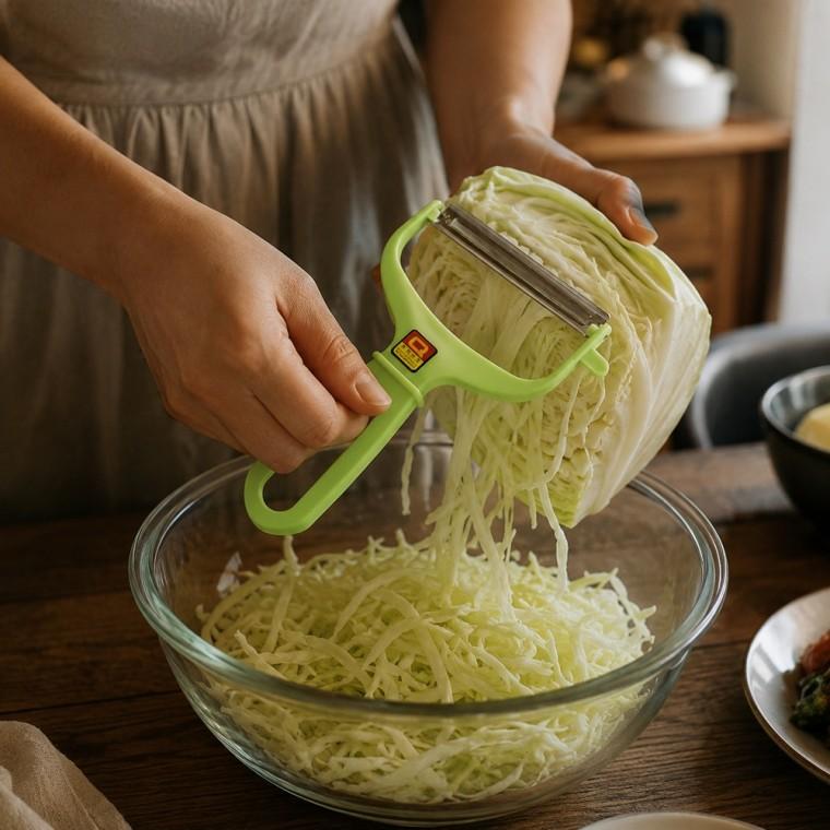 야채칼 양배추채썰기용 스텐칼날 주방 채소손질 점보형 손쉬운 사용