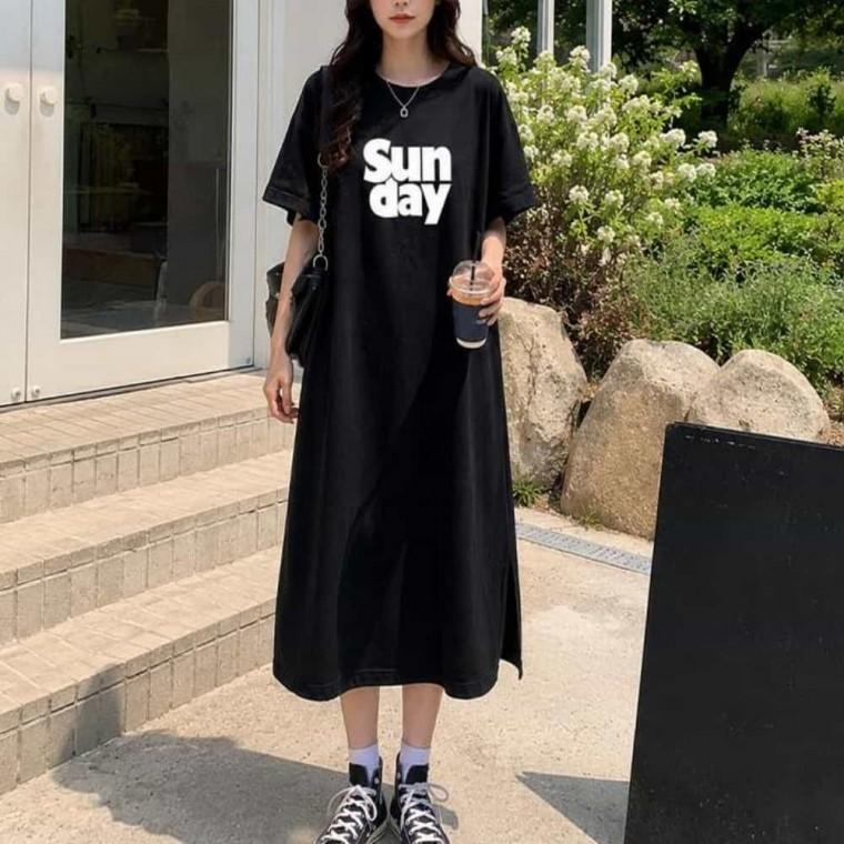루즈핏 여성 롱 원피스 오버핏 여성 반팔 원피스 데일리 홈웨어원피스 여름원피스