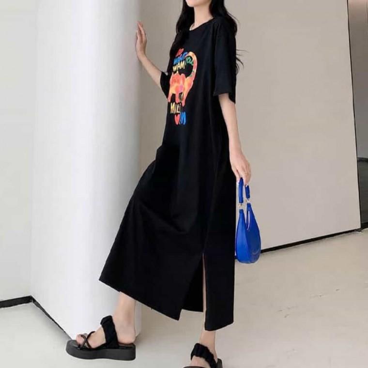 데일리 여성 반팔 원피스 박시핏 루즈핏 원피스 빅사이즈 여름 그래픽원피스 데일리룩