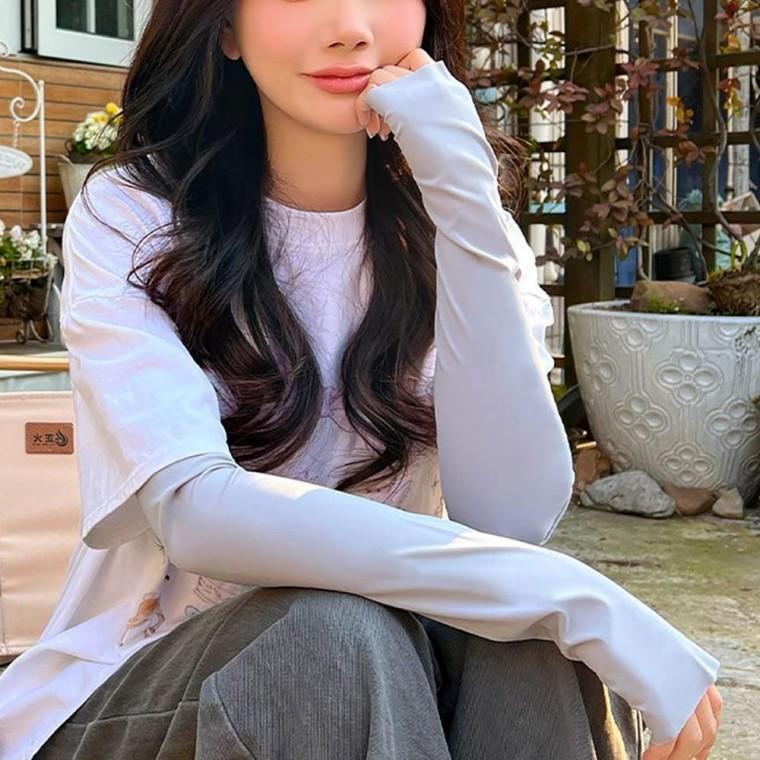여성 여름 여성여름외출 외출 시원한 얇은 소재 실키 손등 케이스 신축성 팔토시
