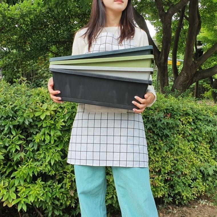 플라스틱 직사각형 깔끔 화분 대형