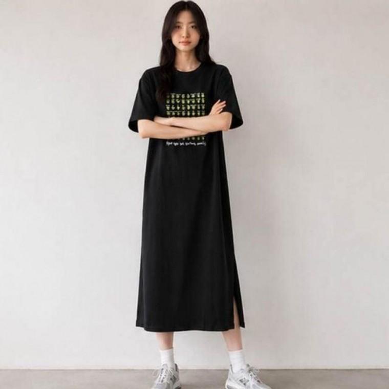 박시핏 홈드레스 모던 편안한 루즈라인 이지웨어 드레스