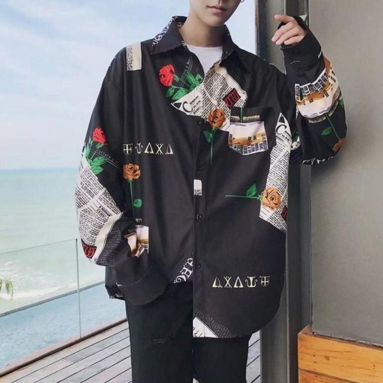 남자 하와이안 셔츠 플라워 패턴 커플 여름룩
