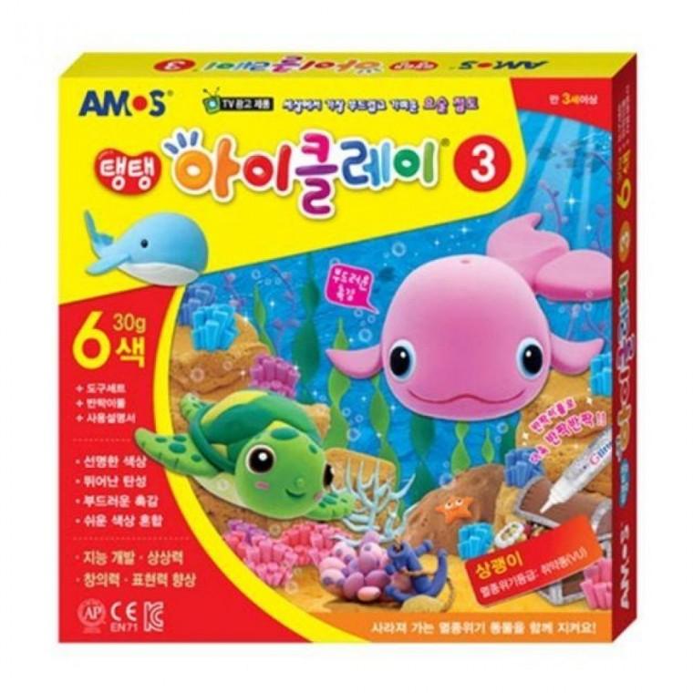 아모스 18000 편리 탱탱아이클레이3 6색30g 점토
