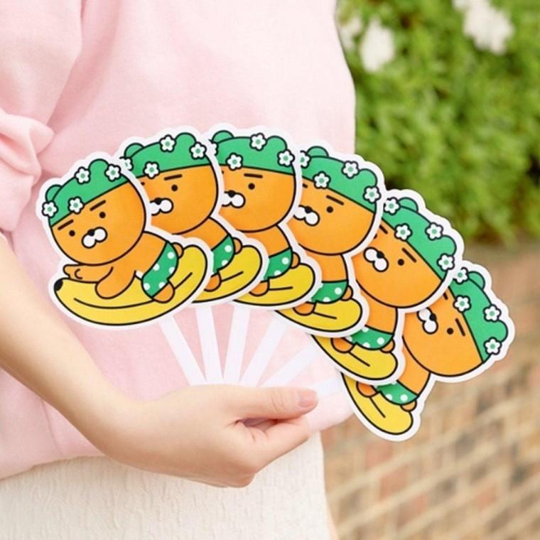 폴딩 카카오프렌즈 활용도좋은 부채 수영모 라이언 (1개입)