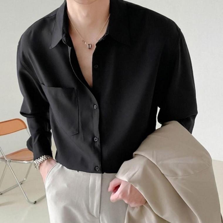 남성 포멀 남성셔츠 구김 적은 모던 루즈핏 레이어드 일상 캐주얼 셔츠