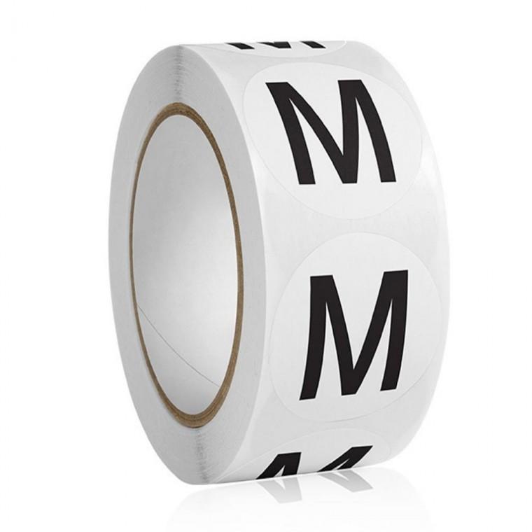 사이즈 롤스티커 M 1롤 500개 옷부착스티커 슬리퍼스티커