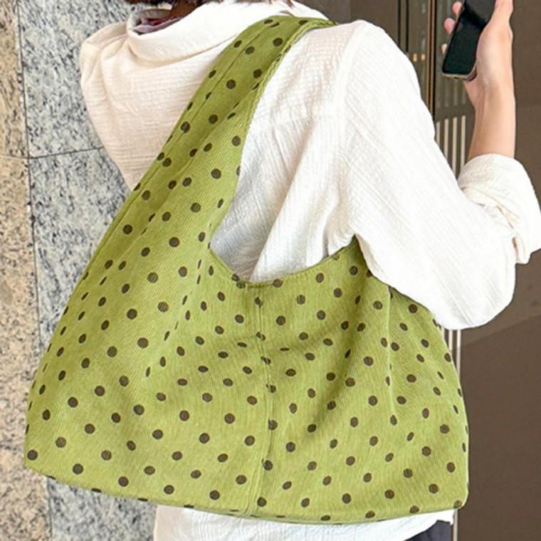 여성 도트 호보백 데일리 숄더백 그린