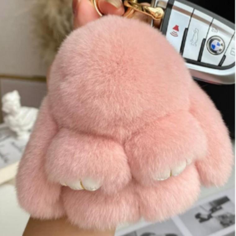 긴털 토끼인형 키링 가방참
