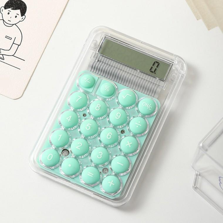 PL 간편 계산기 버블톡 투명 미니 계산기(민트) No24
